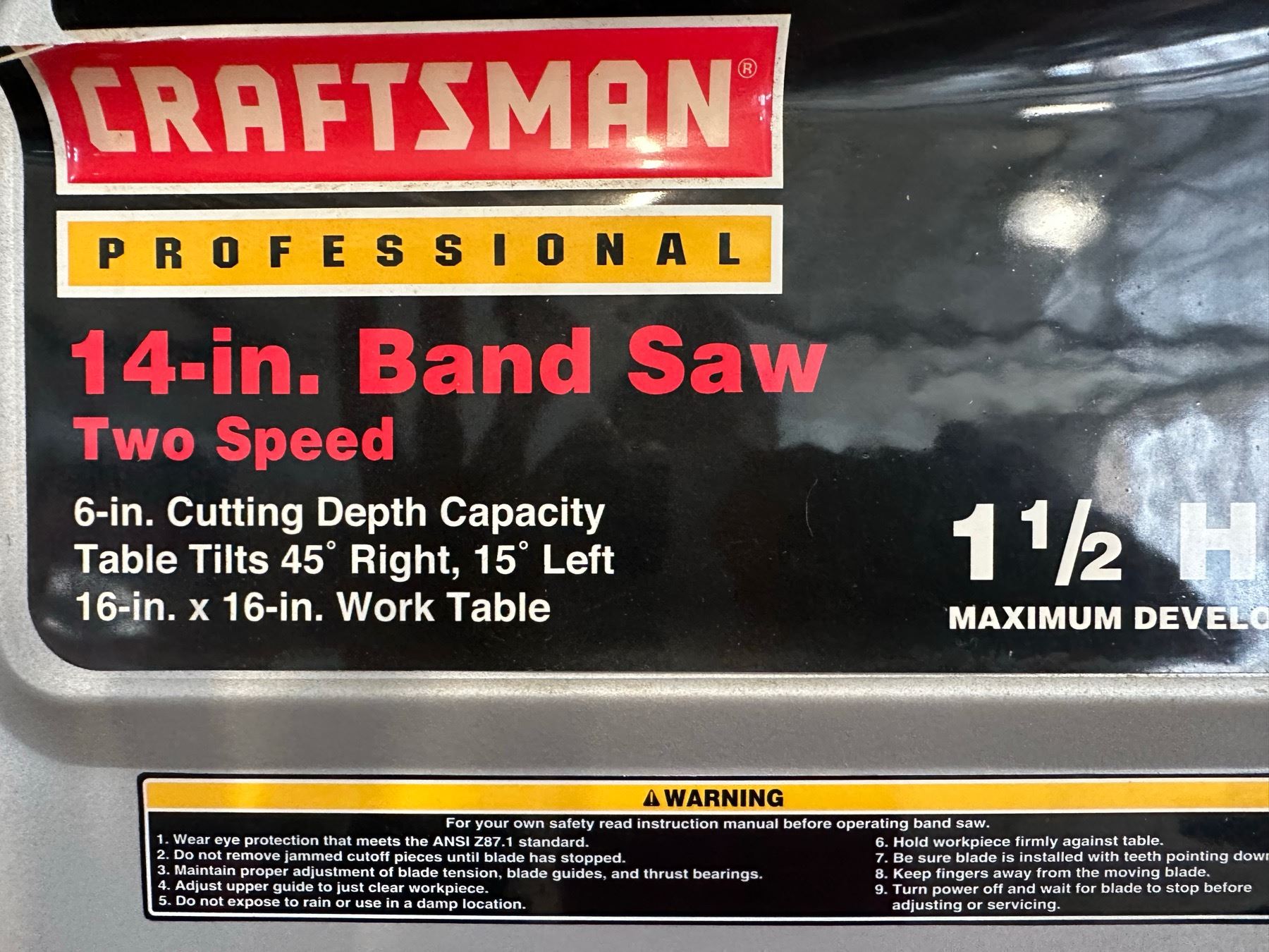 CRAFTSMAN PROFESSIONAL 14 IN BAND SAW WORKS Cornerbids craftsman-professional-14-in-band-saw-works-cornerbids