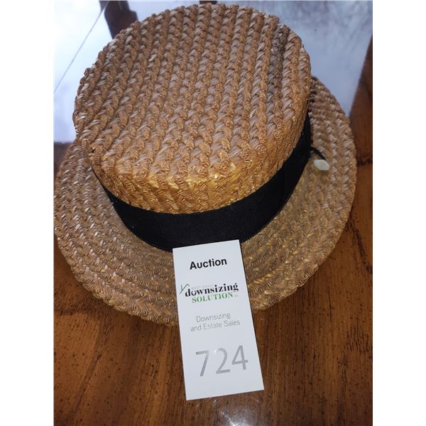 Antique Boaters Straw Hat Cat A