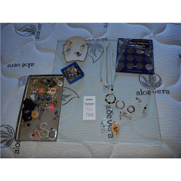 Costume jewelry and coins cat a