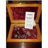 Image 1 : Wooden box with Sterling jewelry cat a