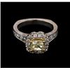 Image 2 : 2.07 ctw Light Yellow Diamond Ring - 14KT White Gold