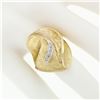 Image 3 : Vintage 14k Yellow Gold Heavy Bombe Florentine Diamond Cocktail Statement Ring