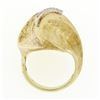 Image 8 : Vintage 14k Yellow Gold Heavy Bombe Florentine Diamond Cocktail Statement Ring