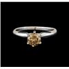 Image 2 : 14KT White Gold 0.80 ctw Round Cut Fancy Brown Diamond Solitaire Ring