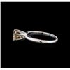 Image 3 : 14KT White Gold 0.80 ctw Round Cut Fancy Brown Diamond Solitaire Ring