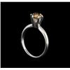 Image 4 : 14KT White Gold 0.80 ctw Round Cut Fancy Brown Diamond Solitaire Ring