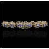 Image 2 : 14KT Yellow Gold 9.90 ctw Tanzanite and Diamond Bracelet