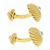 Image 3 : Vintage 14k Two Tone Gold 0.30 ctw Diamond Swirl Twisted Wire Button Cuff Links