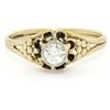 Image 1 : Antique 14k Yellow and White Gold 0.30 ctw Diamond Solitaire Ring