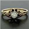 Image 2 : Antique 14k Yellow and White Gold 0.30 ctw Diamond Solitaire Ring