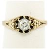 Image 3 : Antique 14k Yellow and White Gold 0.30 ctw Diamond Solitaire Ring