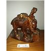 Image 2 : Wooden Carving of Man Riding Elephant