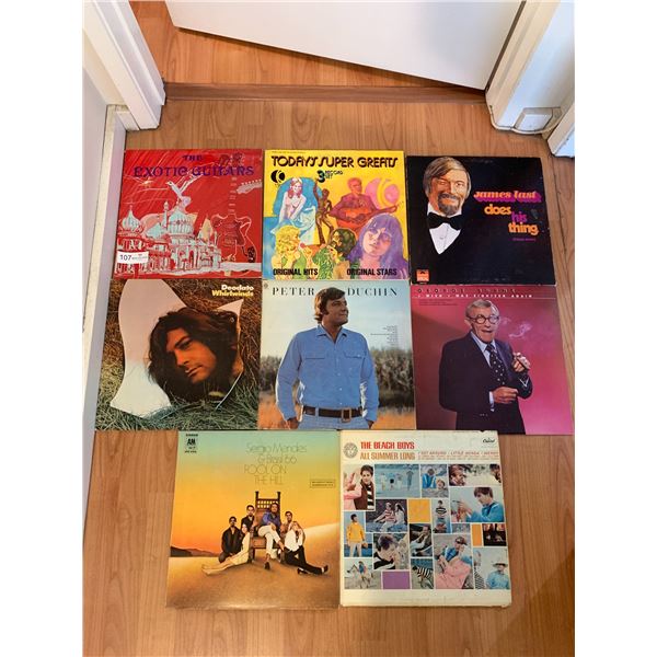 8 x Assorted Records - Includes The Beach Boys