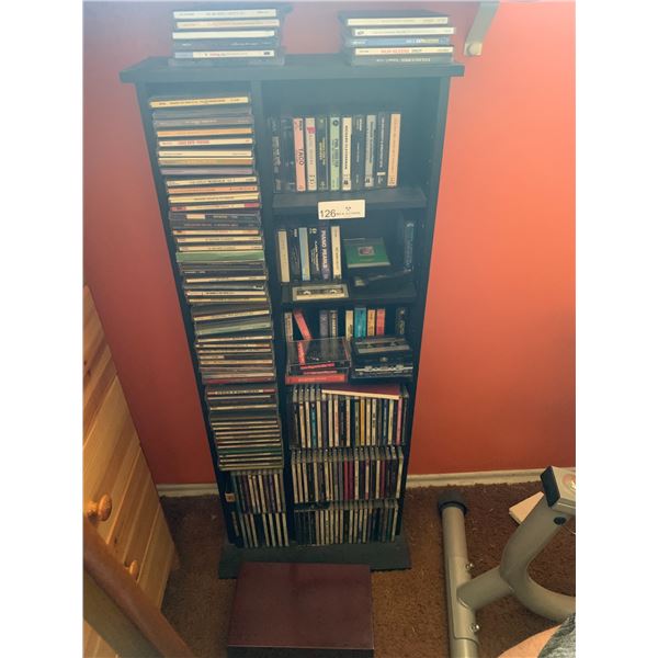 Large Assortment of CDs and Cassettes (Includes Holder)