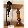 Image 1 : Two Wooden Statues - Fisherman and Cooking Woman