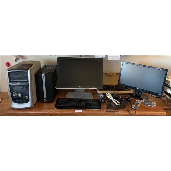 Two HP PCs (Models: Pavillion 510n and 570-p059), HP W2207 LCD Monitor, HP S2031 Monitor & More!
