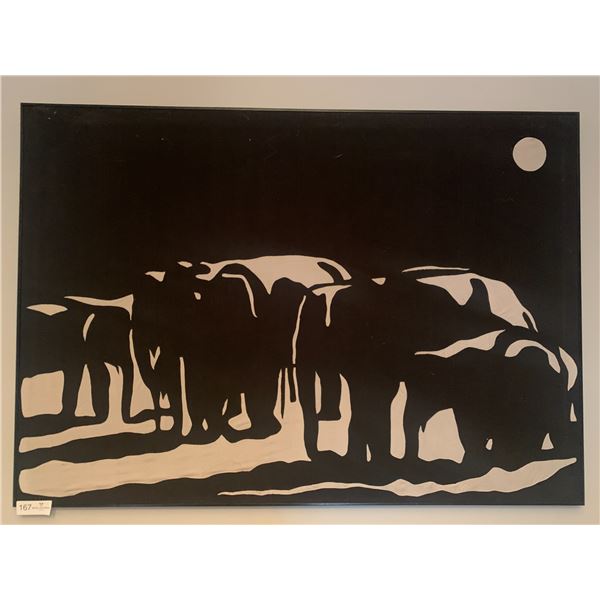 Canvas Print of Elephant Silhouettes (30" x 42.5")
