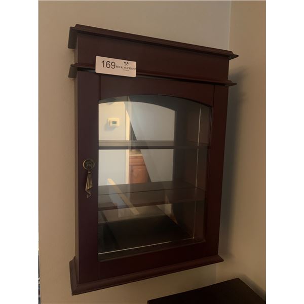 Beautiful Wooden Mirrored Display Case (17.5"H x 12.5"W x 4"D)