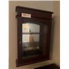Image 1 : Beautiful Wooden Mirrored Display Case (17.5"H x 12.5"W x 4"D)