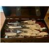 Image 2 : Treasure Chest-Shaped Wine Rack w/ Mother-of-Pearl Stainless Steel Cutlery Set