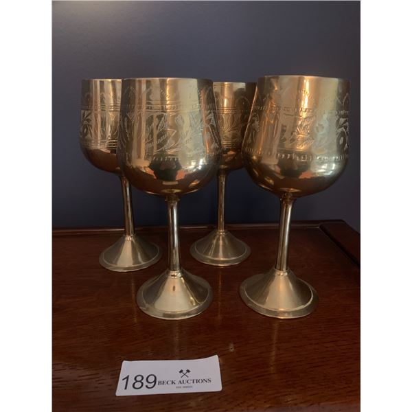 4 x Brass Chalices