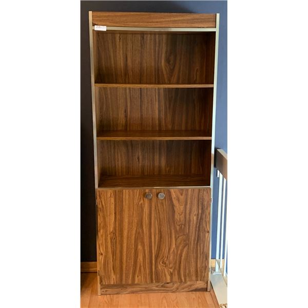 Wooden Bookshelf w/ Metal Trim