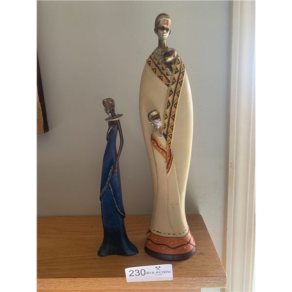 2 x African Woman Statues