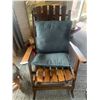 Image 1 : Wooden Adirondack-Style Folding Rocking Chair w/ Cushions