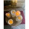 Image 2 : Assortment of Electronic Candles w/ Decorative Brass Tray