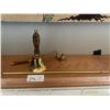 Image 1 : Assortment of Brassware - Fireplace Lighter, Candle Stuffers, Bell