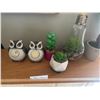 Image 2 : Decorative Artificial Plants and 2 x Solar Powered Owl Lights