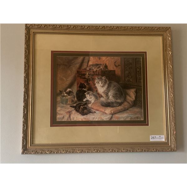 Framed Print of Cats by Henriette Ronner (1899)