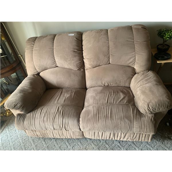 Suede Reclining Loveseat