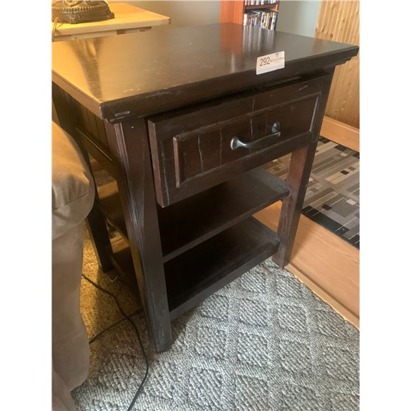 Dark-Finished Wooden Side Table