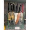 Image 1 : See-Through Knife Block w/ Assortment of Kitchen Knives