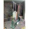 Image 2 : See-Through Knife Block w/ Assortment of Kitchen Knives