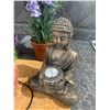 Image 3 : Assortment of Home Decor - Solar-Powered Buddha, Artificial Plants, Salt Lamp