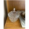 Image 3 : Marble Cutting Board, Brass Water Jug, and Three Glass Candy Bowls