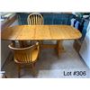 Image 1 : Wooden Table w/ Folding Ends and 2 x Chairs (See Description)
