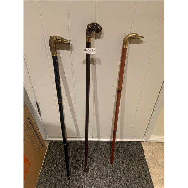 3 x Decorative Walking Canes