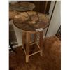 Image 1 : Wooden Bar Stool w/ Decorative Glass Bowl