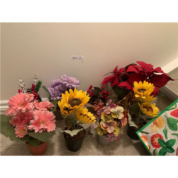 Large Assortment of Artificial Flowers