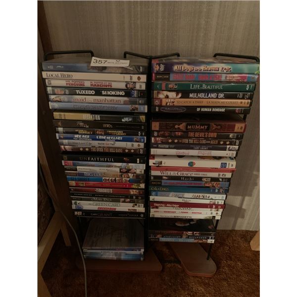 Metal DVD Rack w/ Assortment of DVDs