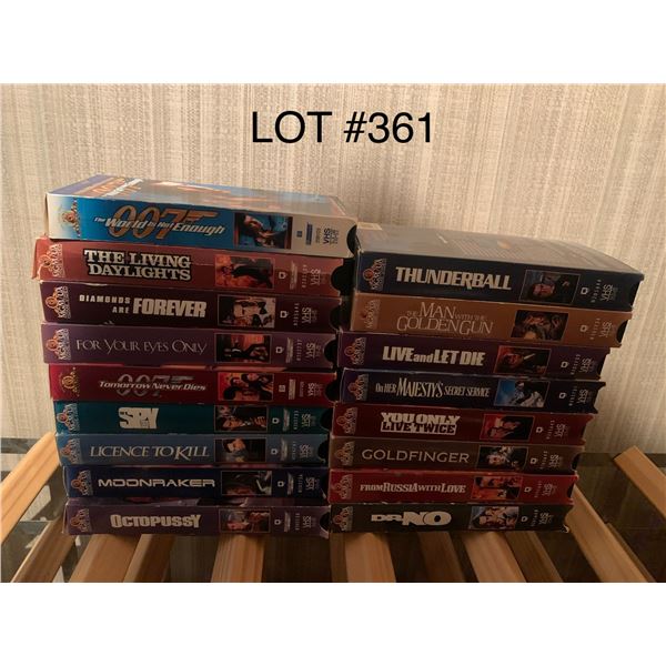 Collection of James Bond VHS Tapes