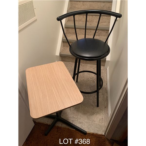 Bar Stool w/ Wooden Side Table