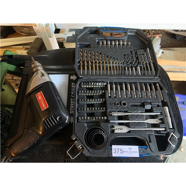 Craftsman 3/8" Electric Drill (Model 315.11310) w/ Drill Bit Set Beck