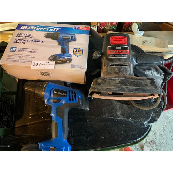 Mastercraft Cordless Drill/Driver (Model 5268) and Craftsman Sander (Model 315.11650)