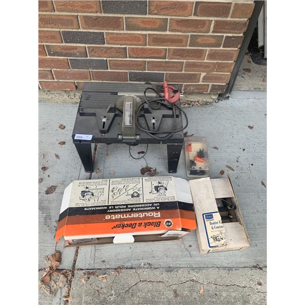 Vermont American Router w/ Assortment of Black & Decker Router Accessories