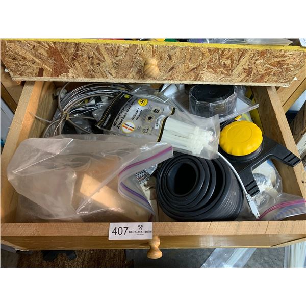 Drawer Full of Miscellaneous Tools and Hardware