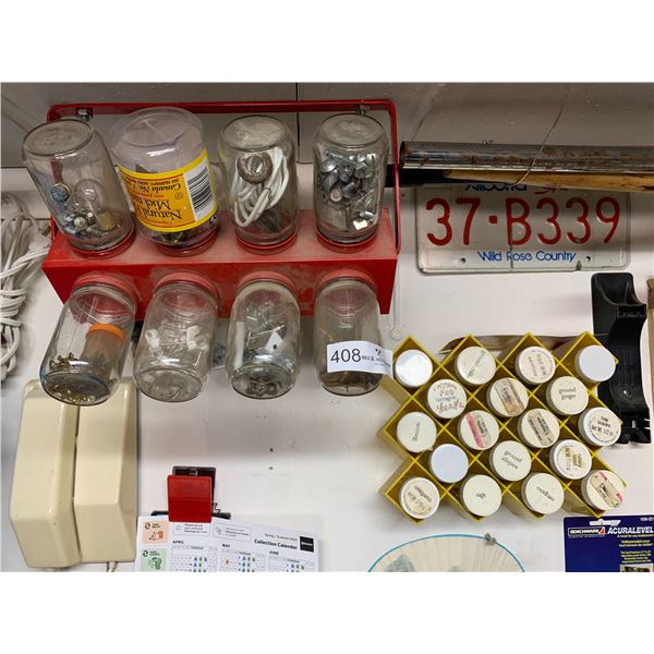 2 x Spice Racks Containing Assorted Hardware (See Description)